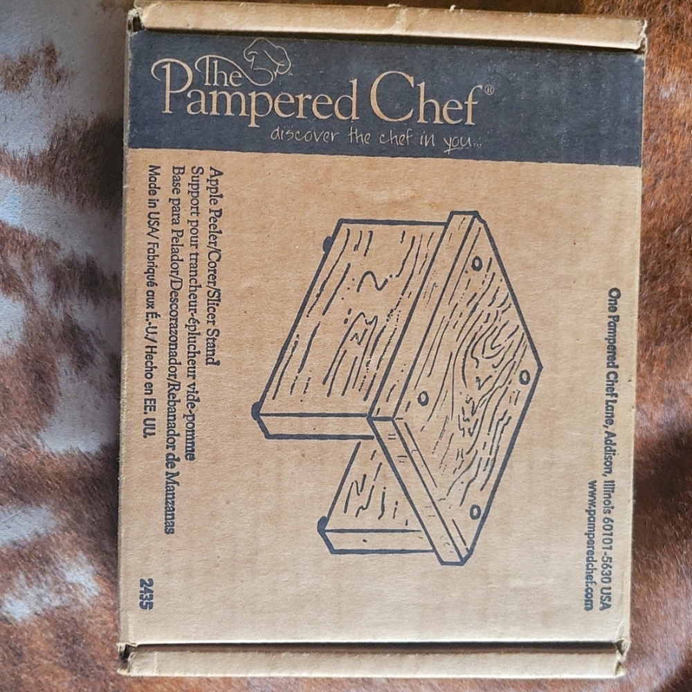 Apple peeler core slicer stand pampered chef